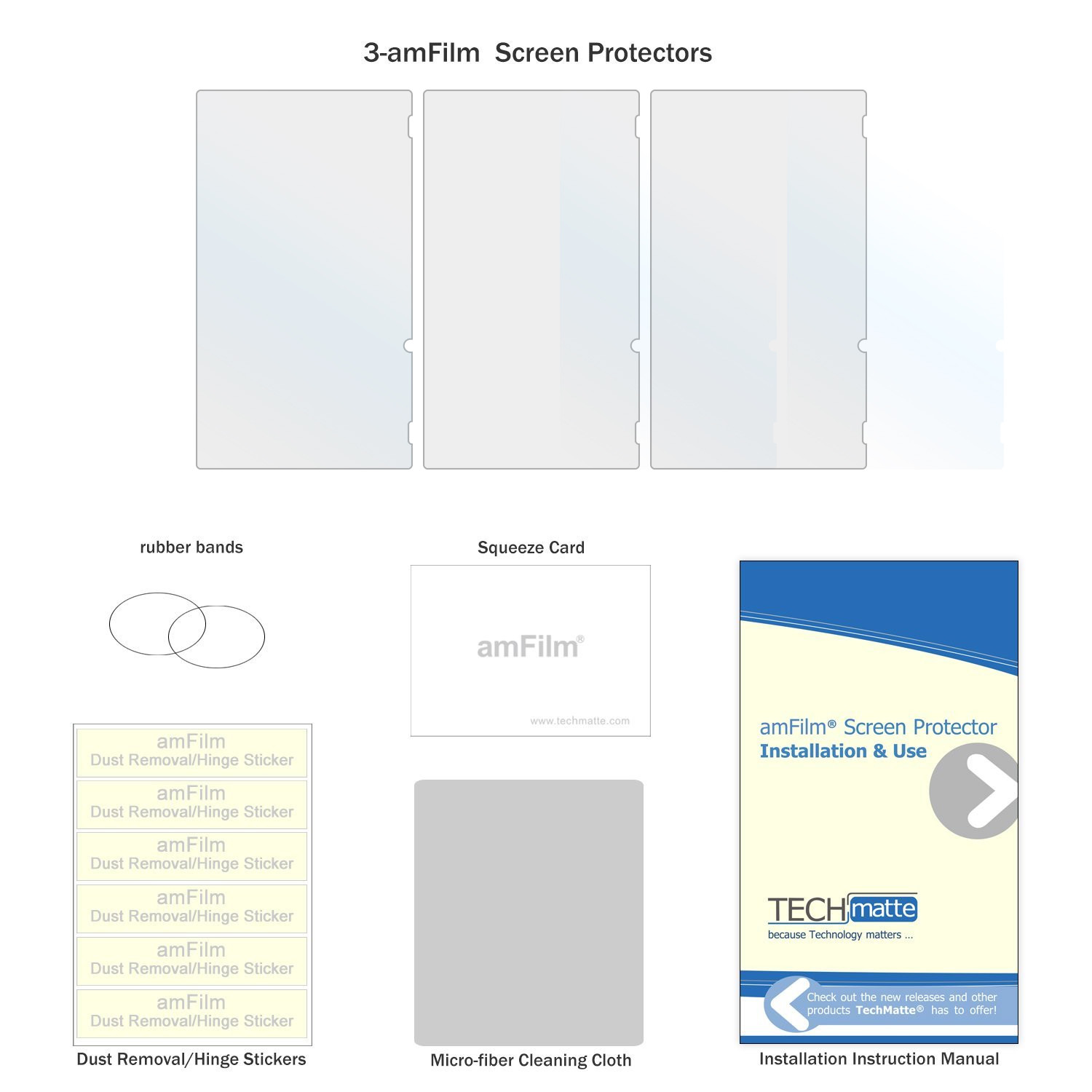 Nintendo Switch amFilm Anti-Glare/Anti-Fingerprint Screen Protector (3 Pack)