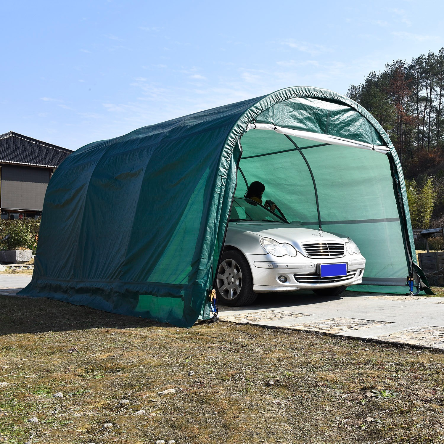 10x15/20ft Carport Heavy Duty Car Tent Garage Canopy Storage Shed Frame & Cover