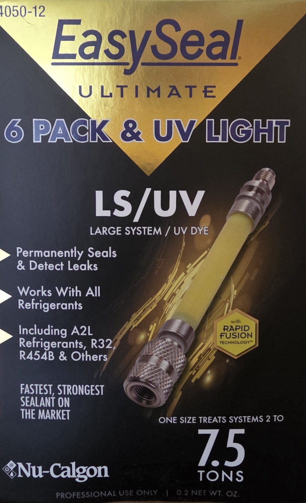 Nu-Calgon Easy Seal with UV Dye 4050-12 2 to 7.5 Tons 6 Pack with UV Light