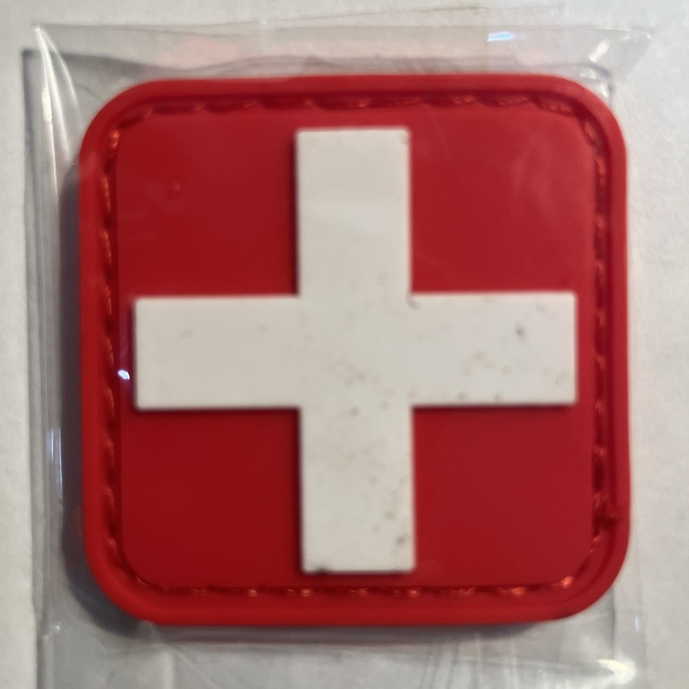 New Medic First Aid, Red And White Patch - Tactical First Aid Patch
