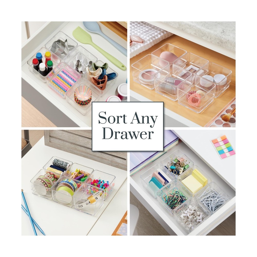 STORi SimpleSort 3-Piece Stackable Clear Drawer Organizer Set | 9" x 6" x 2" ...