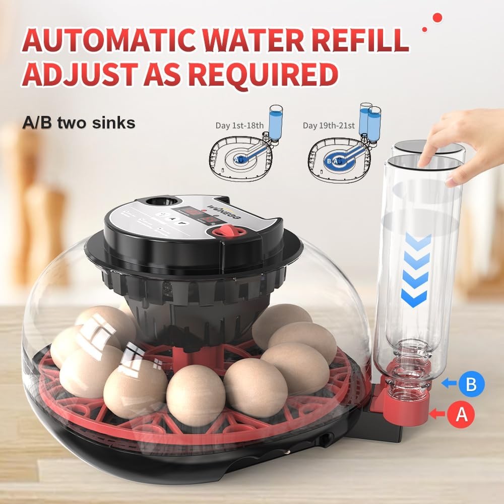 12 Automatic Egg Incubators for Hatching Eggs Whith Smart Temperature Control...