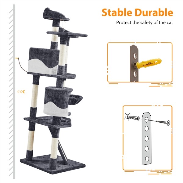 79in Large Cat Tree Tower for Indoor Cats Condo Scratching Post Pet Play House