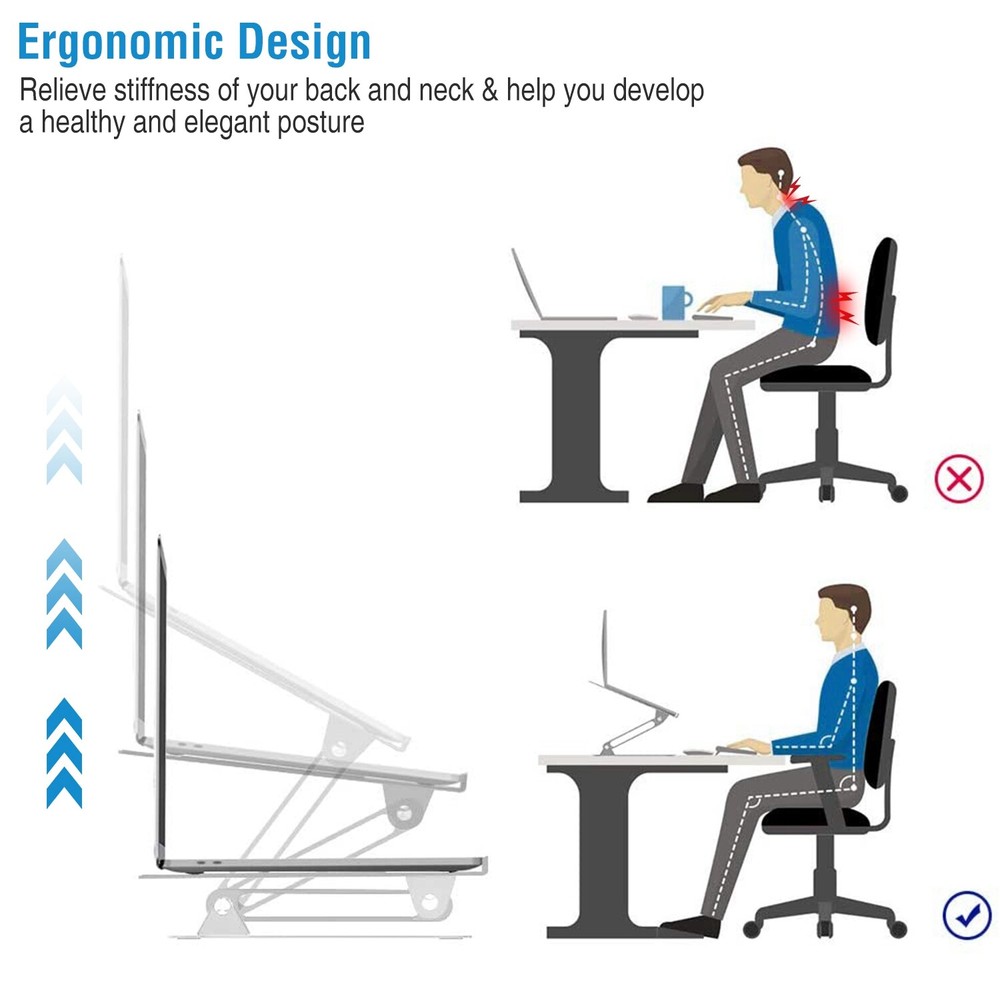 10-17 inch Adjustable Foldable Laptop Stand Desk Notebook Riser Computer Holder