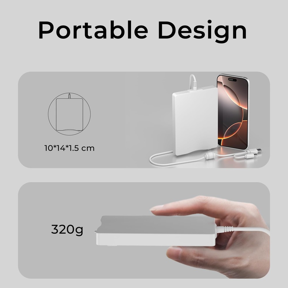 USB Floppy Drive, 3.5" External USB & Type-C Floppy Disc Reader, External Flo...