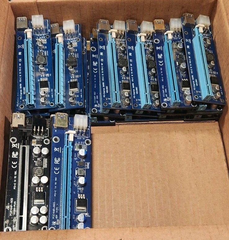 Gpu Mining Risers, Usb Cables, And USB To Pci Adapter LOT