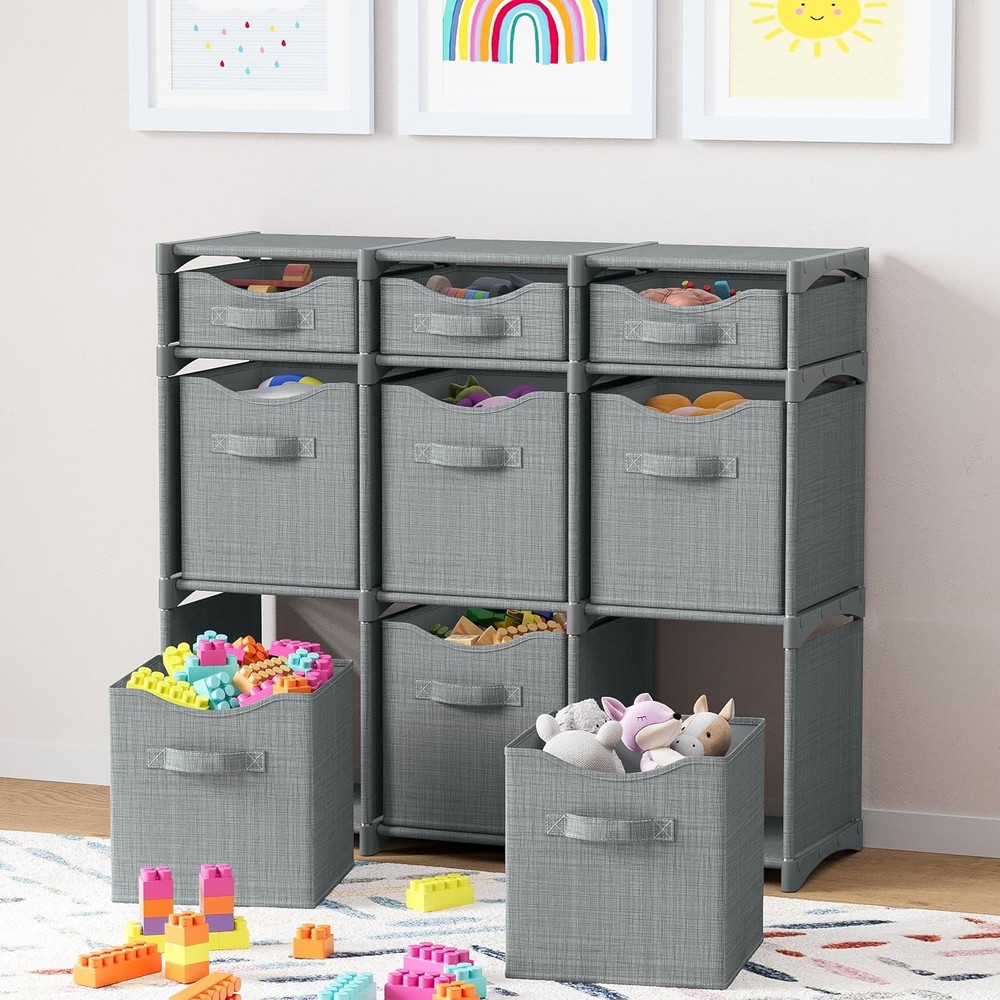 Cube Storage Organizer W/ Storage Bins 9 Cubes