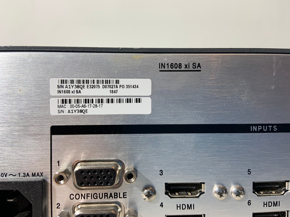 Extron IN1608 xi SA Scaling Presentation Switcher