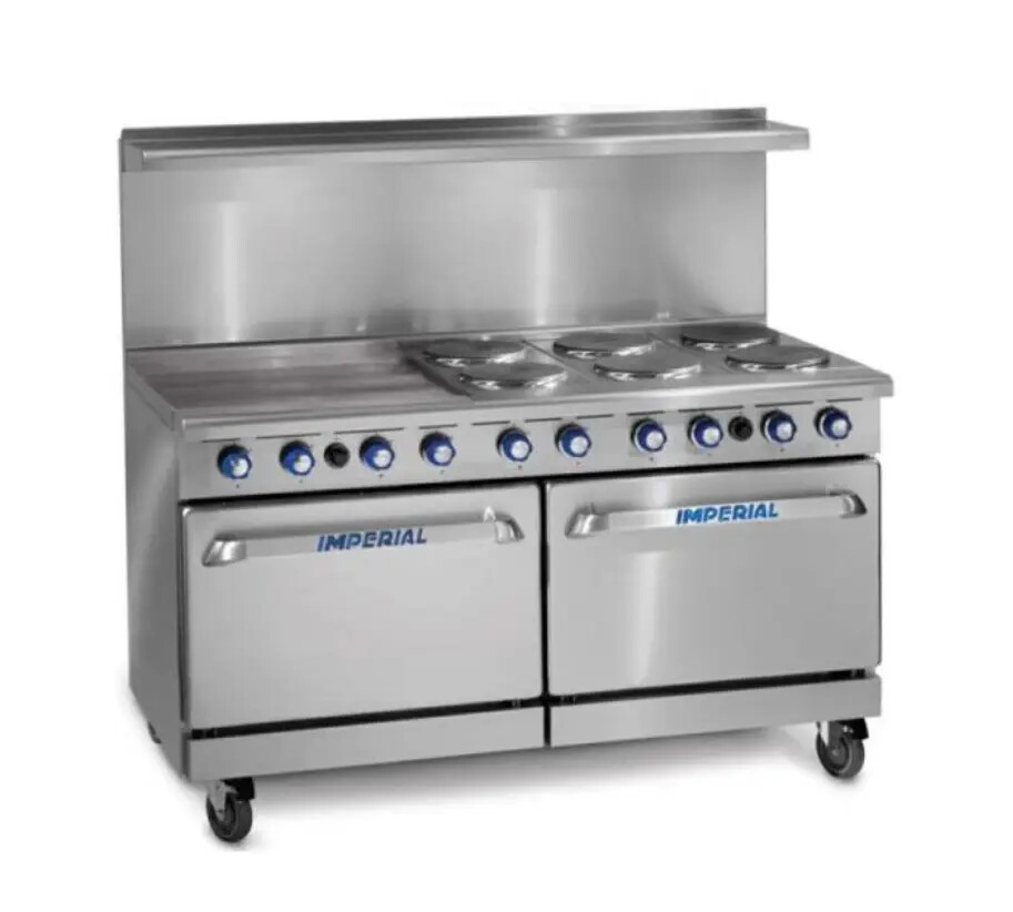 Imperial IR-6-G24T-E 60" Electric Range w/ 6 Round Elements, 24" Griddle
