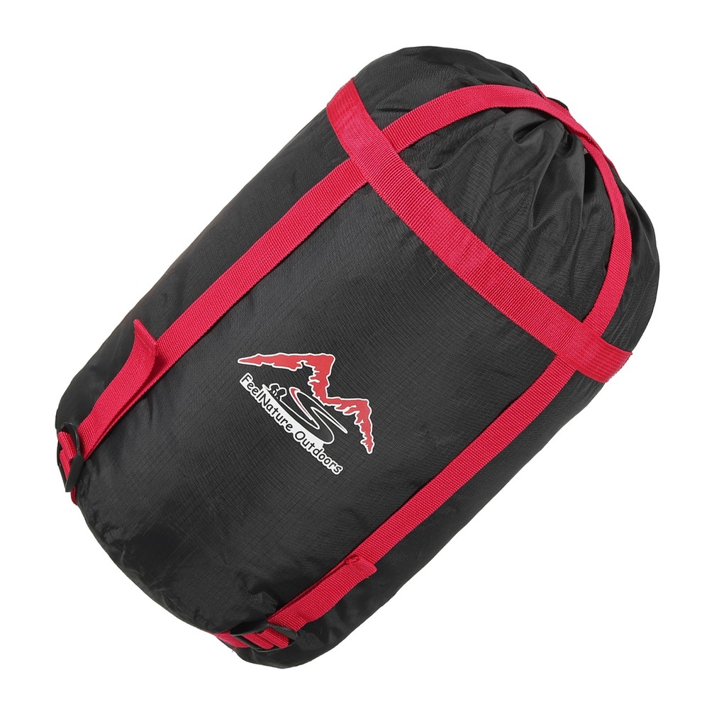 2 Pack Compression Stuff Sack L Size Waterproof Sleeping Bag Sack, Black Red