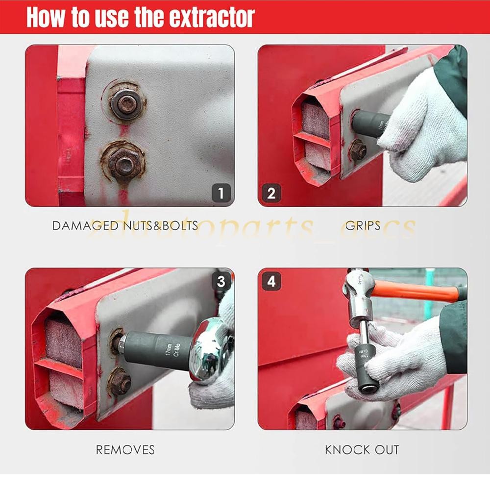 ABN Twist Socket Set Lug Nut Remover Extractor Tool- 5PC 1/2"Dr.Twist Socket Set