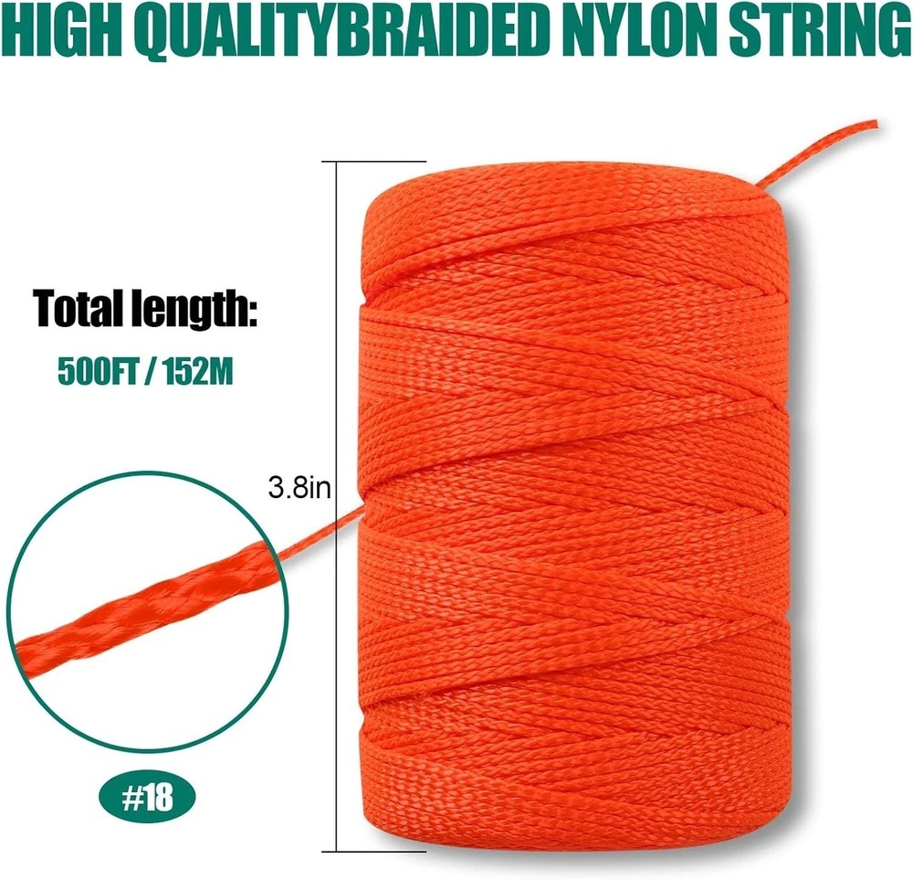 Mason Line #18 500 Ft Length Orange String Line Mason Line String Construction