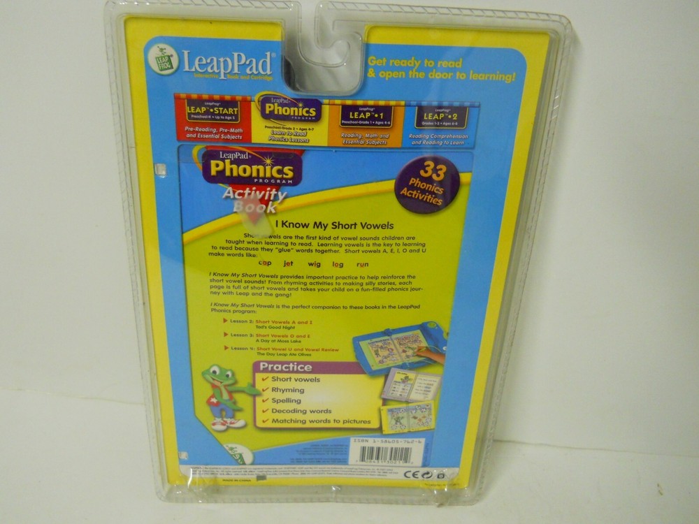 LeapPad Phonics Short Vowels Cartridge & Interactive Book Educational Learning