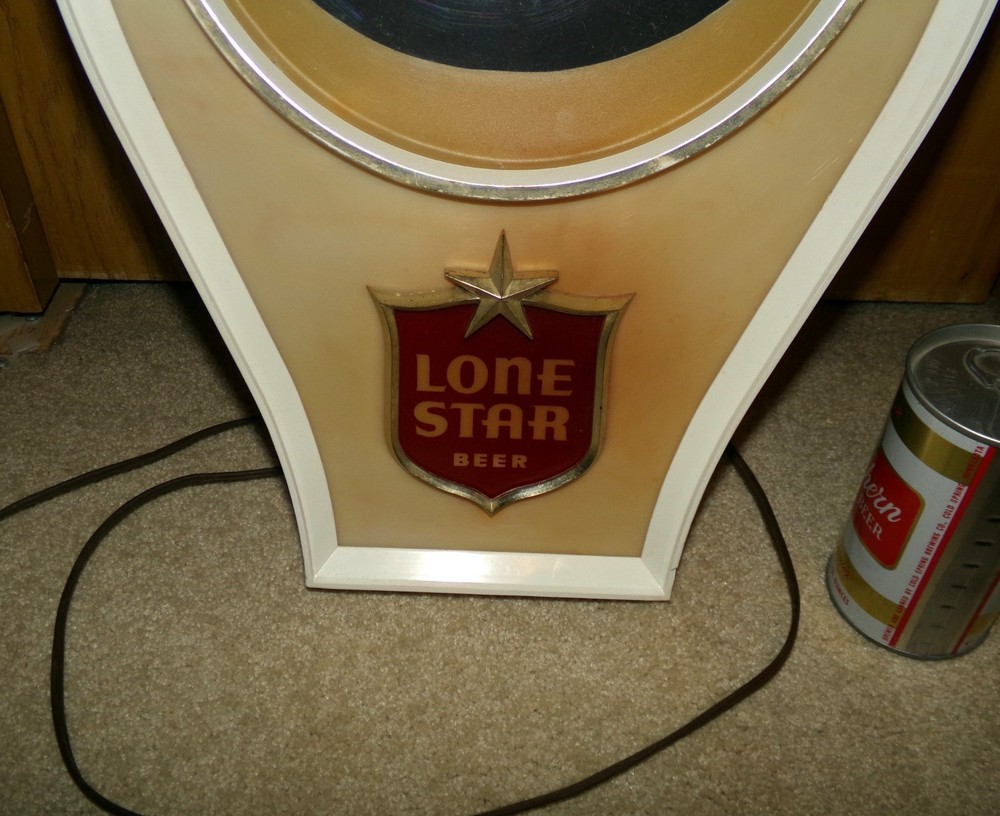 1960's LONE STAR beer lighted flipper CLOCK **WORKING** TEXAS