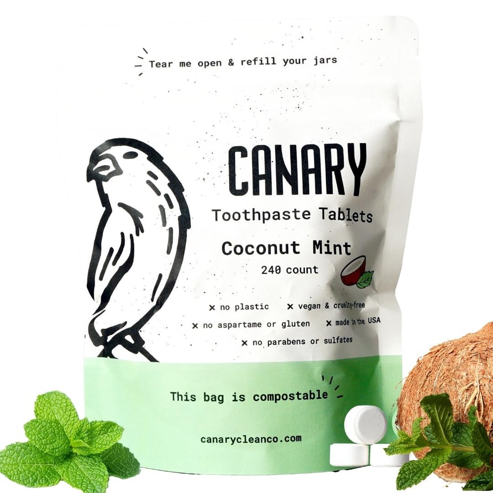 Canary Nano Hydroxyapatite Toothpaste Tablets Coconut Mint - Remineralizing, Flu