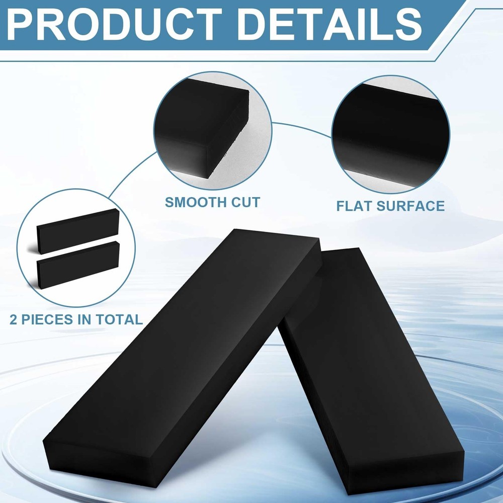 Colingmill 2 Pcs HDPE Plastic Block 1" x 4" x 12", Polyethylene Solid Plastic...