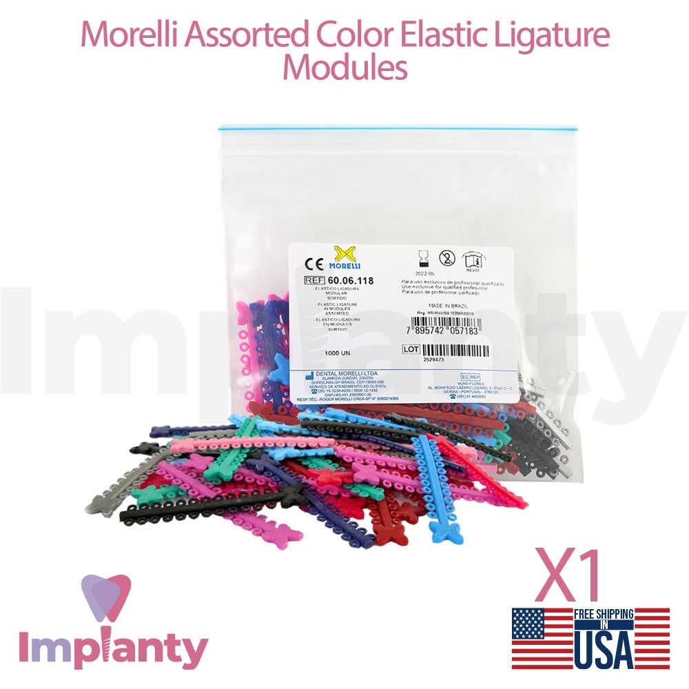Morelli Polyurethane Elastic Ligature Modules Assorted Colors 1000pcs