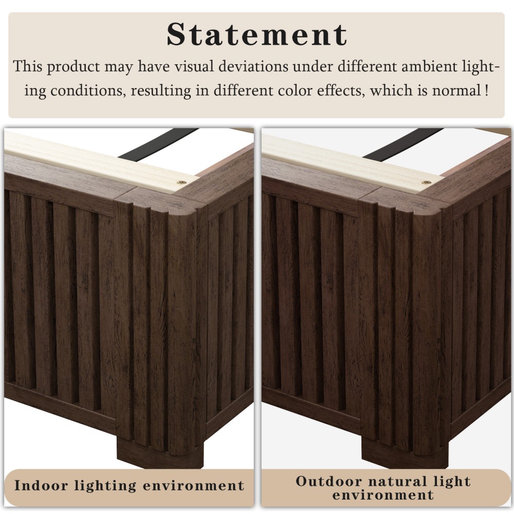 King Platform Bed Frame w/ Solid Wood Headboard, Easy Assembly