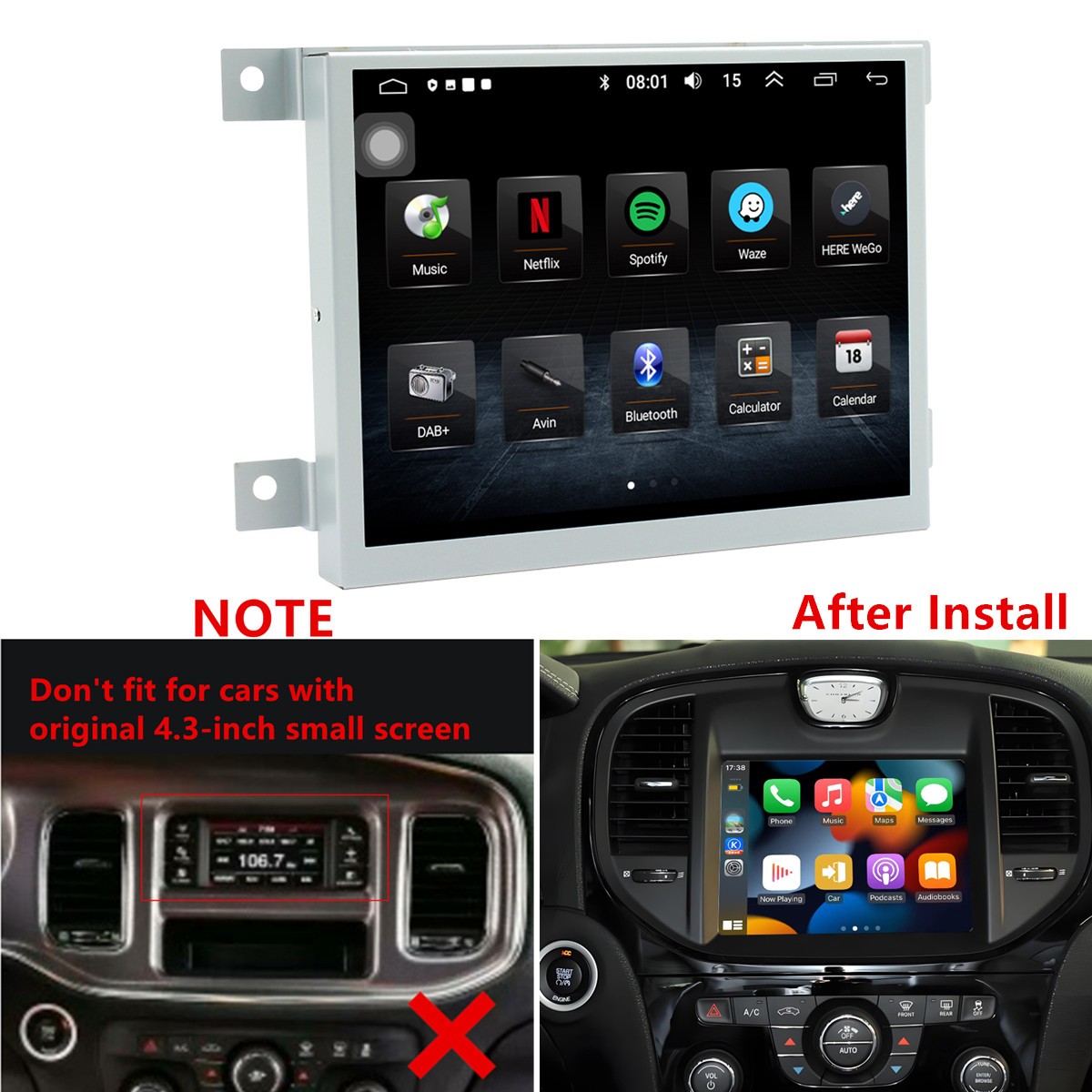 8.4'' Android Stereo Radio GPS Nav For 11-14 Dodge Charger Chrysler 300 Carplay