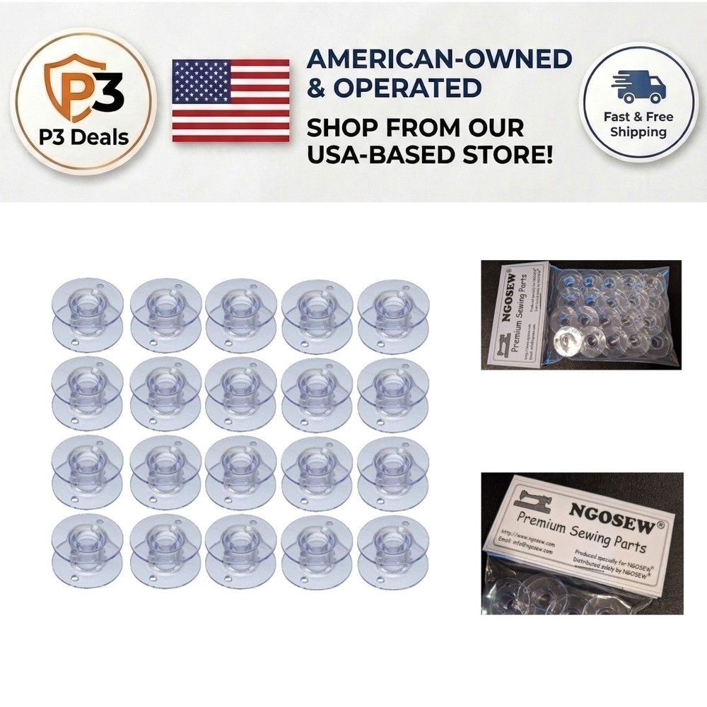 Size 20 Plastic Bobbins for Singer Heavy Duty Models - Efficient Sewing Solution