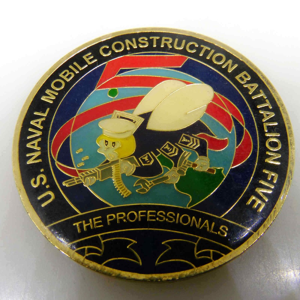 U.S. NAVAL MOBILE CONSTRUCTION BATTALION FIVE CHALLENGE COIN