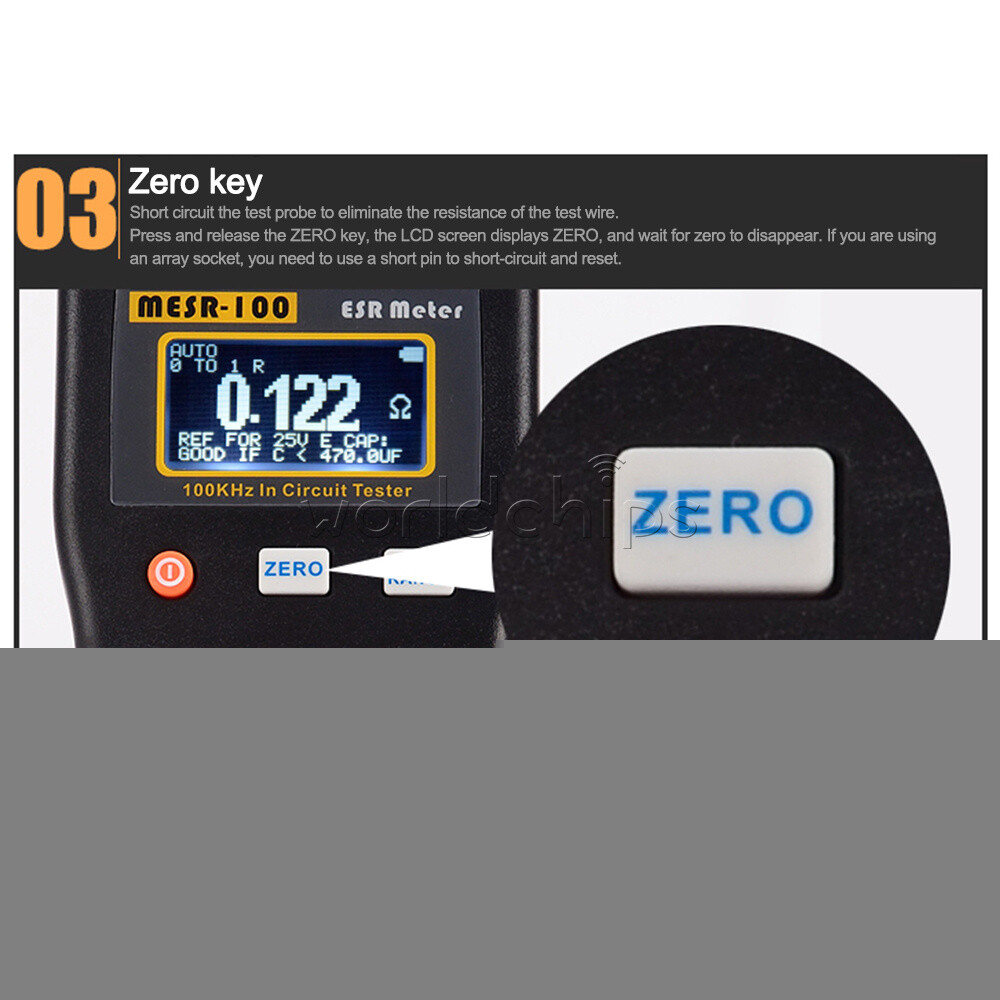 MESR-100 ESR Capacitance Ohm Meter Capacitance Internal Resistance Circuit Meter
