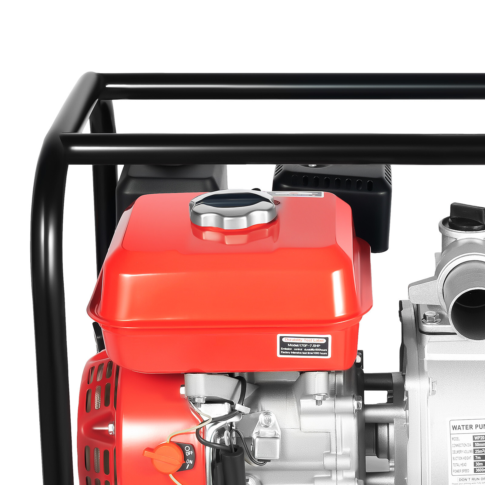 7.5 HP 2" Portable Gas-Powered Semi-Trash Water Pump Gasoline Water Pump 212CC