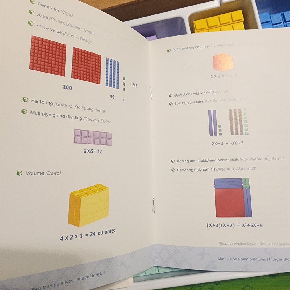 Math-U-See Integer Block Kit Manipulatives Educational Math For ☆Homeschooling☆