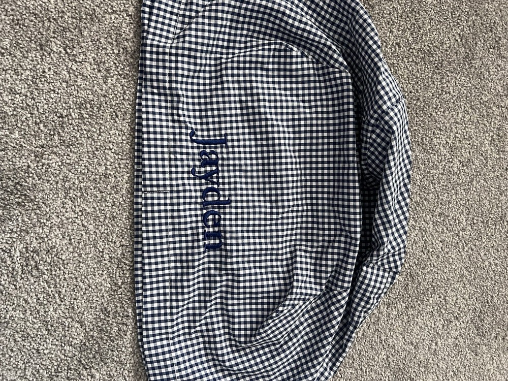 Pottery Barn Kids Large Easter Basket Liner Gingham Blue Monogrammed Jayden