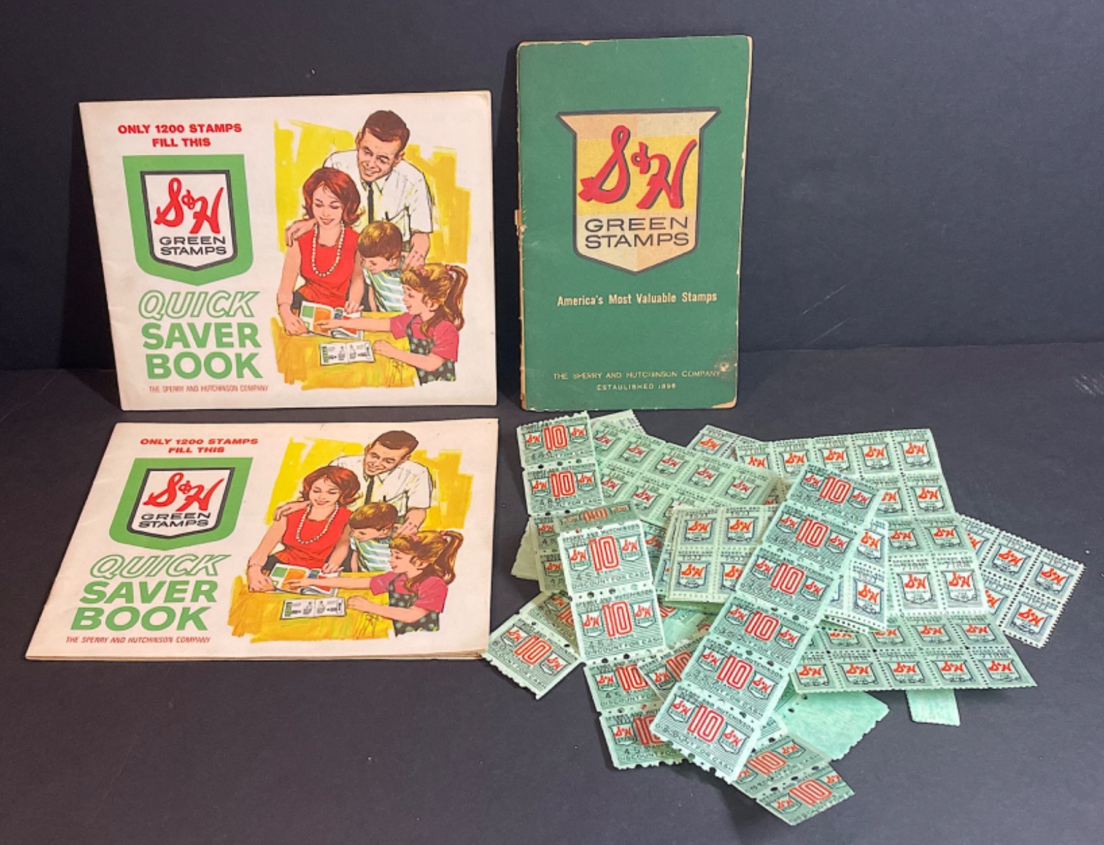 Vintage Lot S & H Green Stamps and 3 Savers Books 1960s