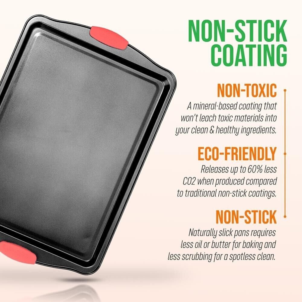 Nutrichef Medium Cookie Sheet-Deluxe Nonstick Gray Coating Inside & Outside