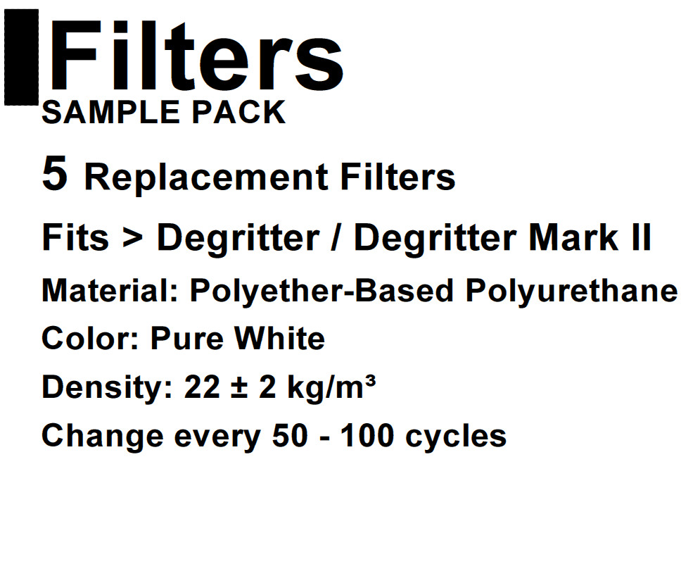 DEGRITTER FILTER SAMPLE PACK - LIMIT 1 PER CUSTOMER