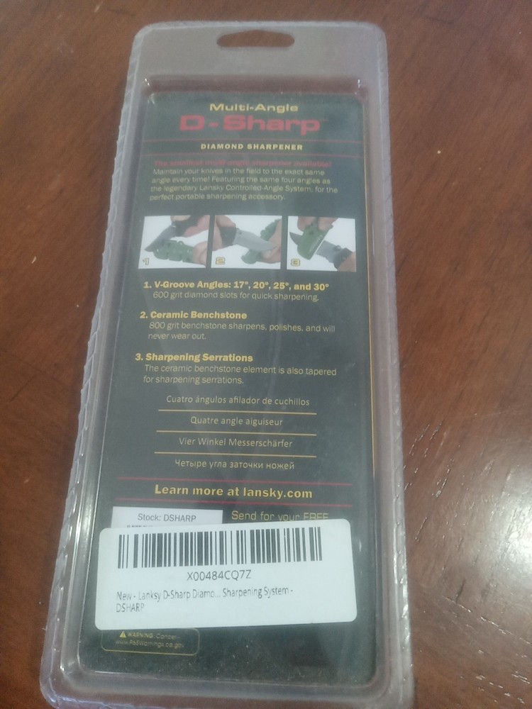 Lansky D-Sharp Diamond Portable Multi-Angle Knife Sharpener, 600/800gr - D-SHARP