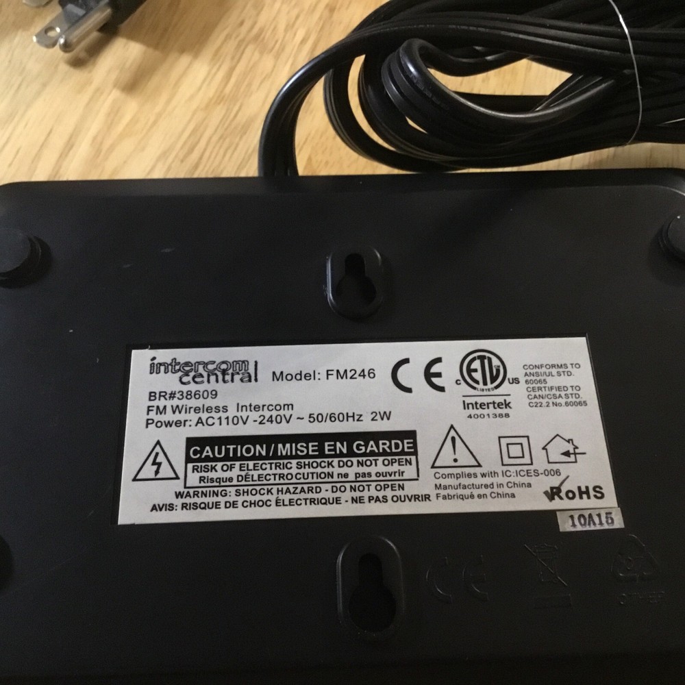 Intercom Central FM246 BR#38609 FM Wireless Intercom Four Channels Black Tested