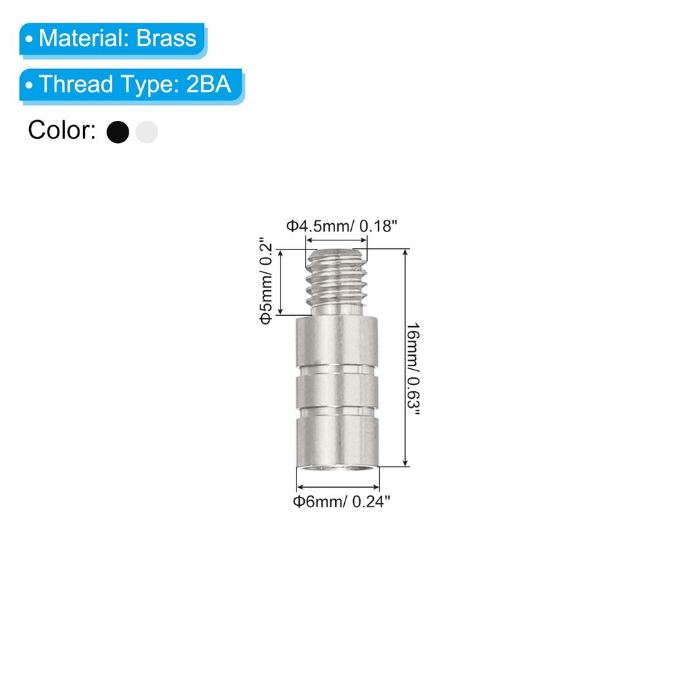 6Pack Dart Weights 2g Brass Add Accentuator 2BA Thread Silver Black