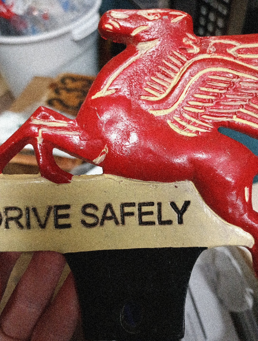 Metal Pegasus Drive Safely Topper