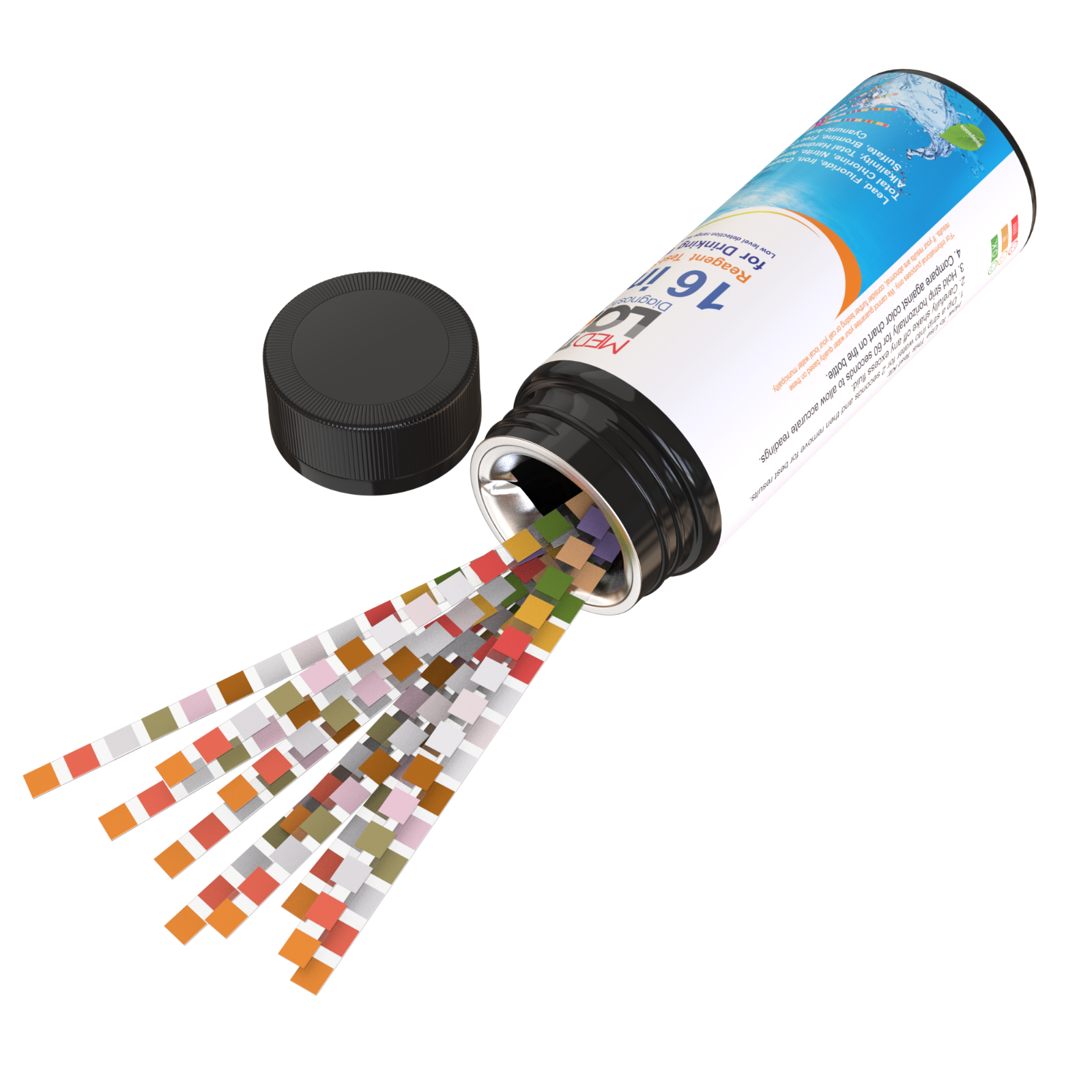 16 in 1 Drinking Water Test Kit Strips, 100 cnt. Home Water Quality Test for Tap