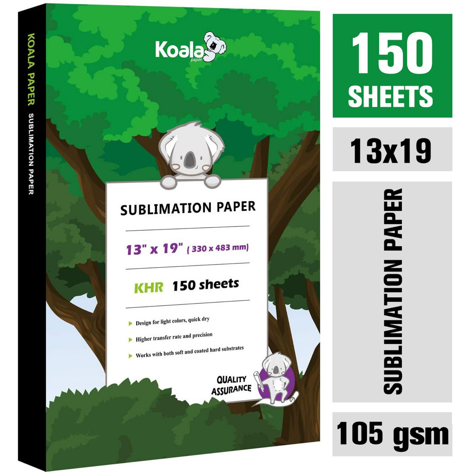 Koala Sublimation Paper 13x19 150 Sheet for Inkjet Heat Transfer Cotton Poly Mug