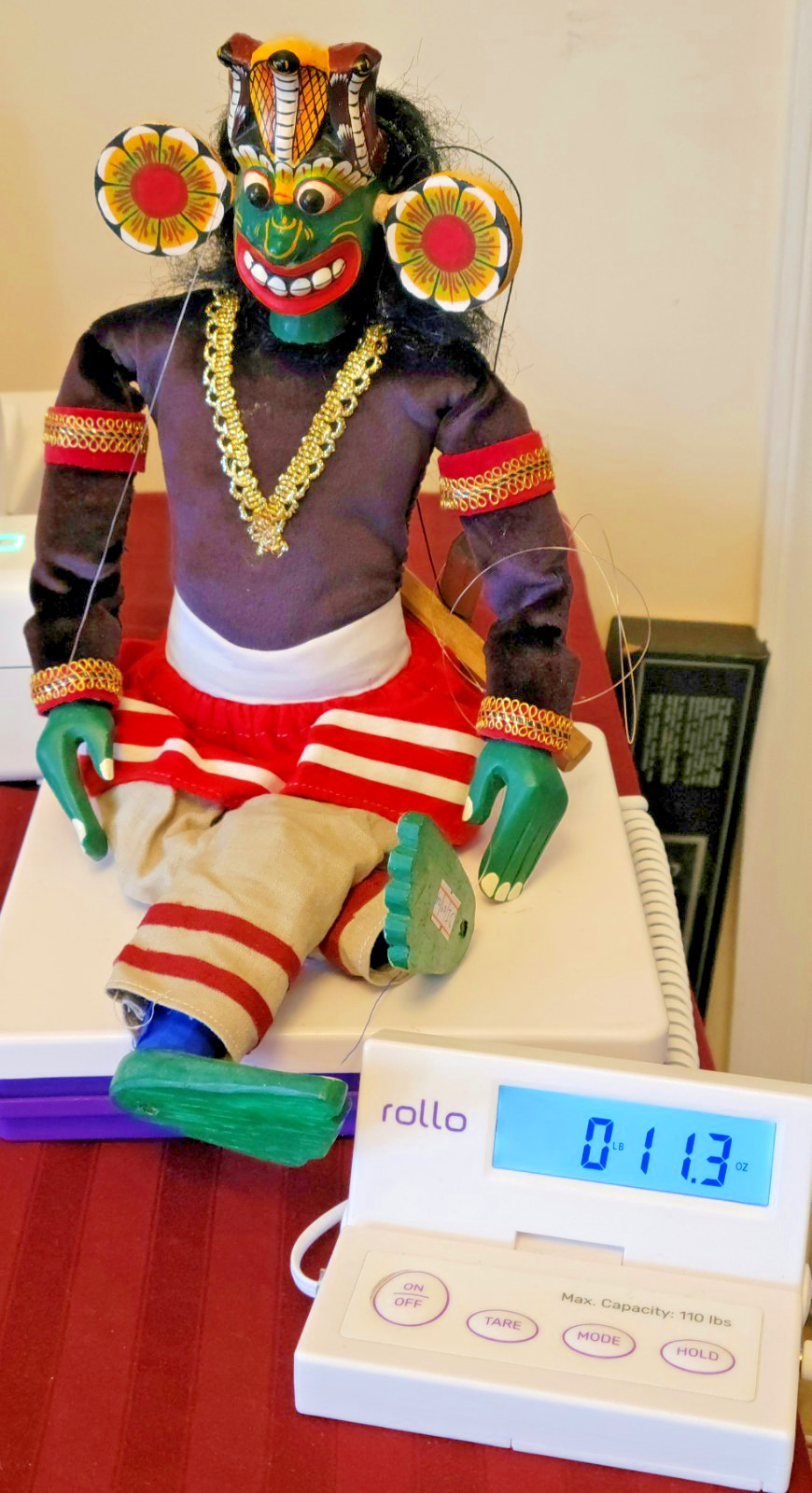 Sri Lanka RUKADA Marionette Puppet VINTAGE Wood Lankan HAND MADE Folk Art Figure