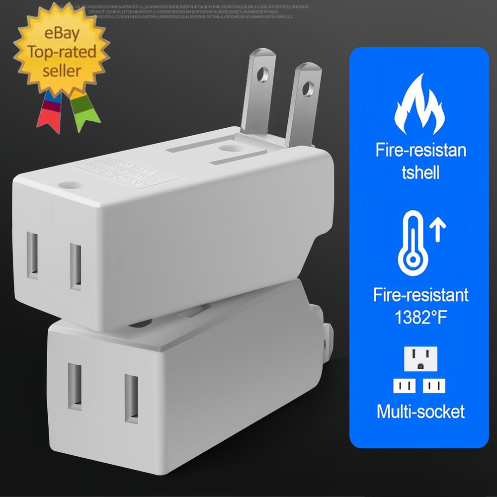 Multi Plug Outlet Extender,Ac Flat Plug Adapter Outlet,Mini Indoor Wall Tap Plug