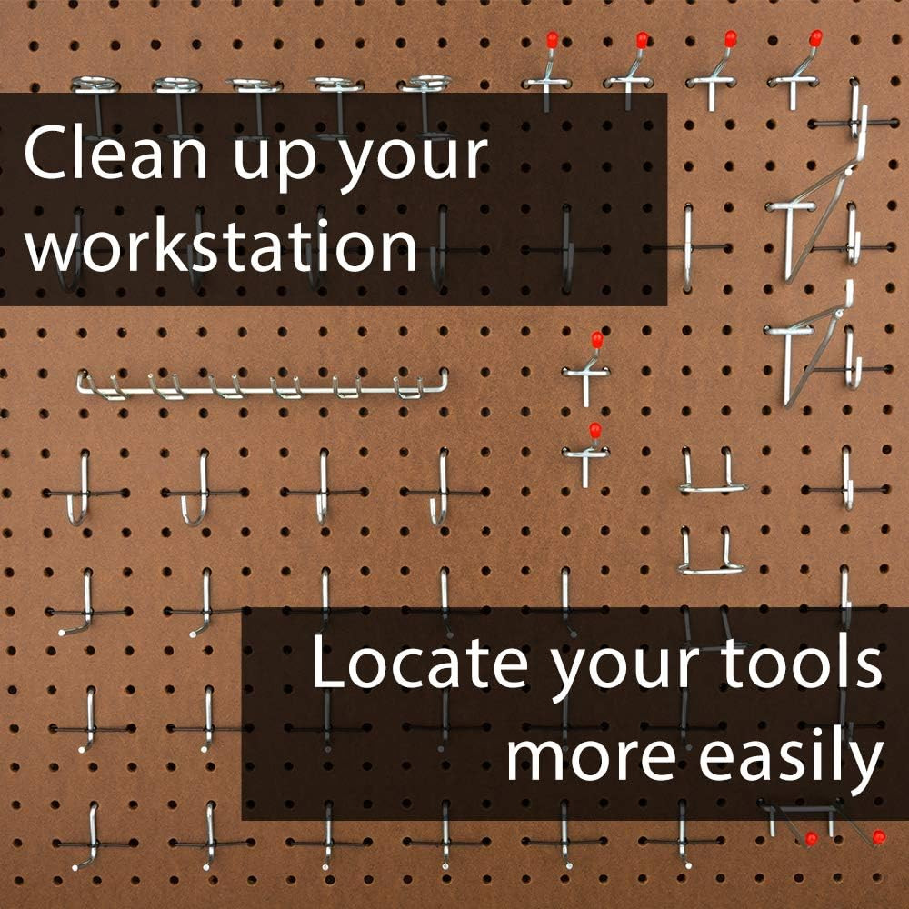 51 Piece Peg Board Hook Set, Multi-Tool Rack Increases Garage Storage, Workbench