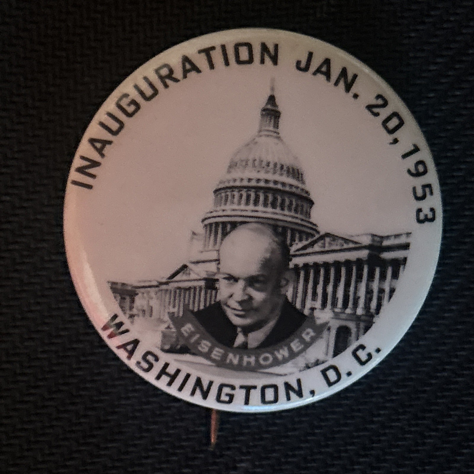 Inauguration 1957 Dwight Eisenhower Washington D.C. 1 3/4” pinback button Pin