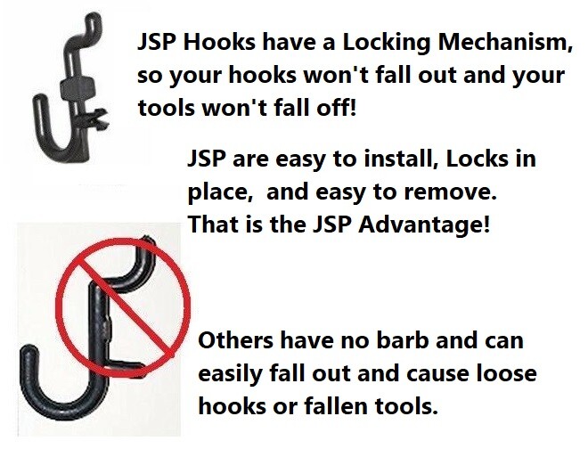 Plastic J Style Pegboard Hooks Combo Kit Tool Storage - Pick A Pack