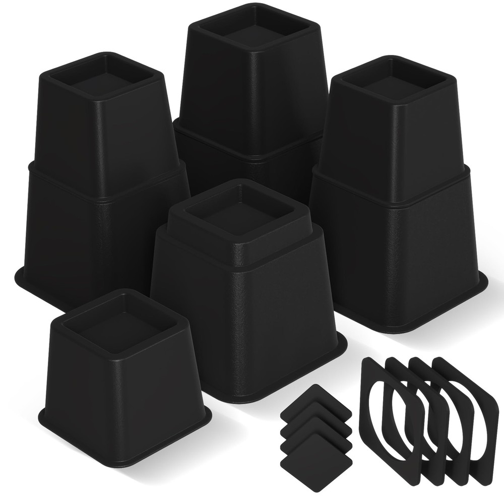 Utopia Bedding Bed Riser, 3 & 5 Inches Adjustable Large, Small, Black
