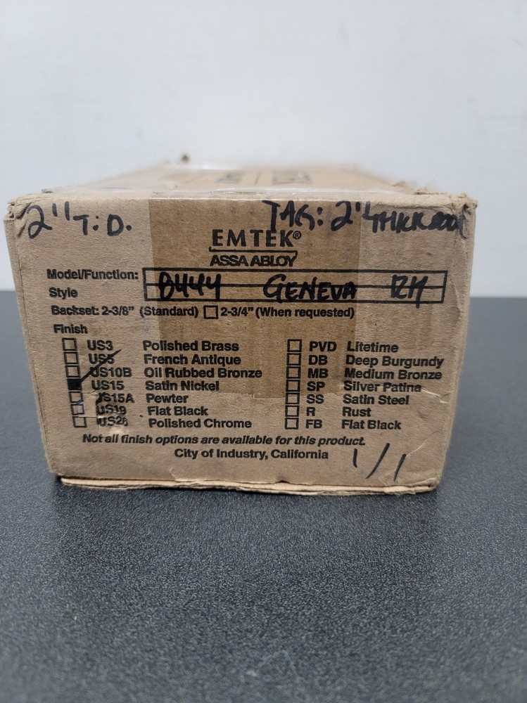 Emtek Stretto Rectangular 11 Inch Tall Single Cylinder Slideplate Entry Set