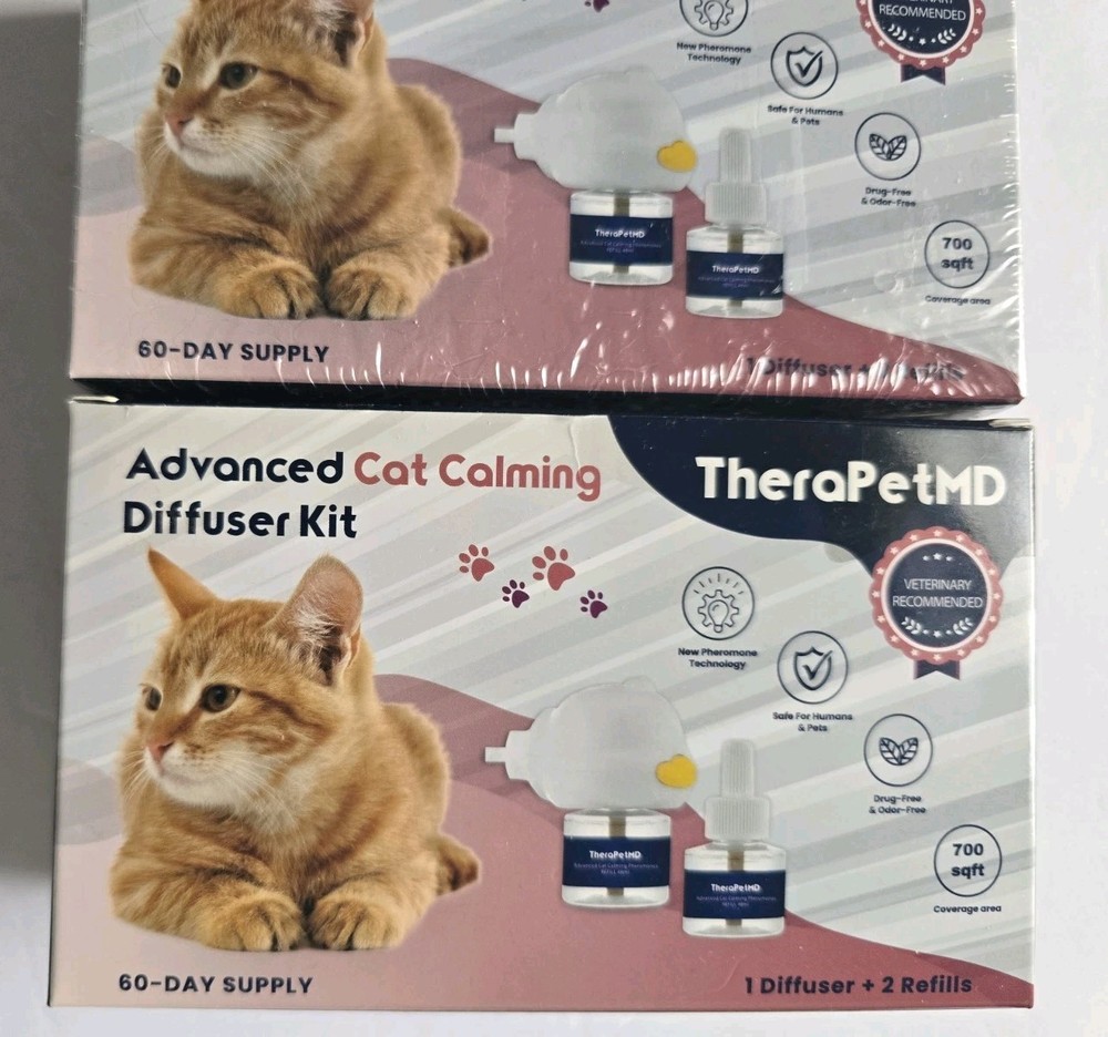 2 TheraPet MD Cat Calming Diffuser Pheromone Refill Kit Multi Anxiety Plug In