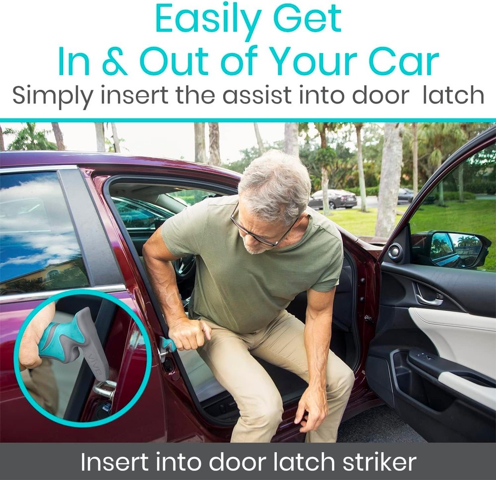 Vive Car Handle Assist for Elderly - Scratch Proof Latch - Auto Grab Single