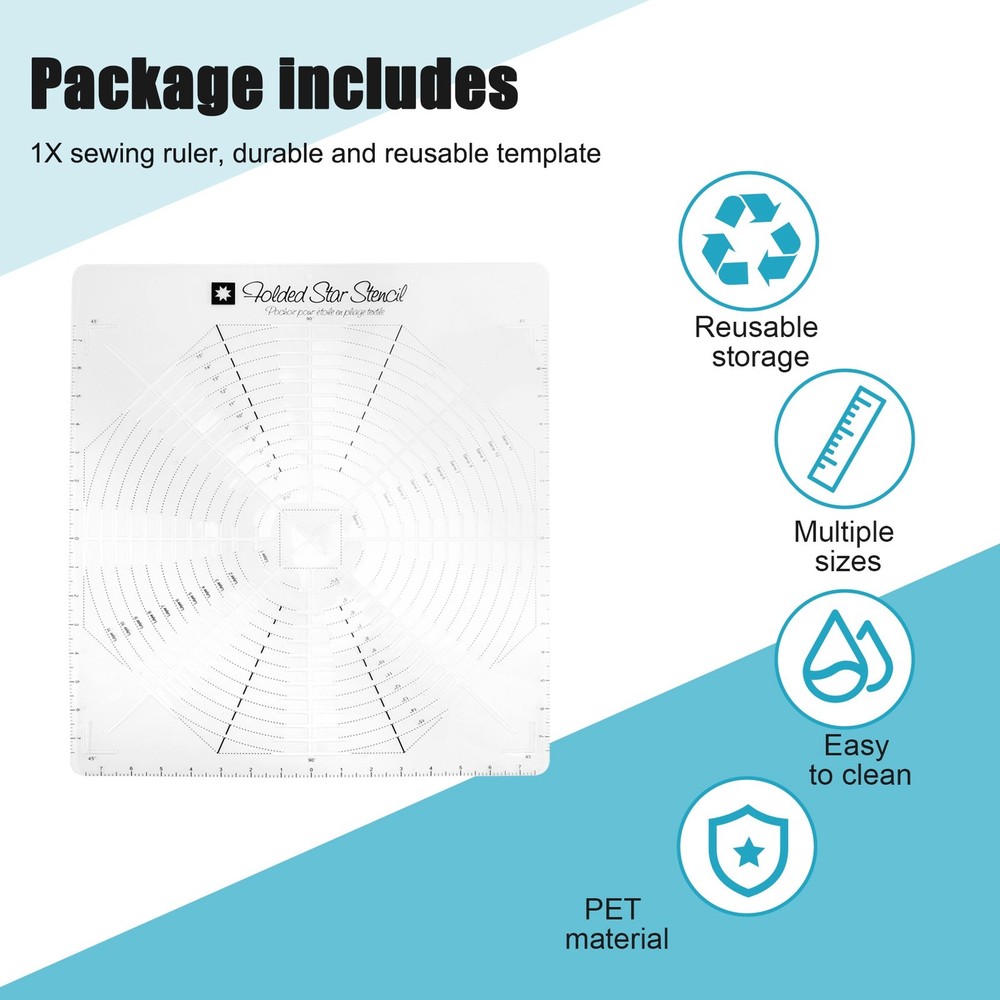 Folded Star Guide Template for Fabric, Printed Interfacing Templates Made3602