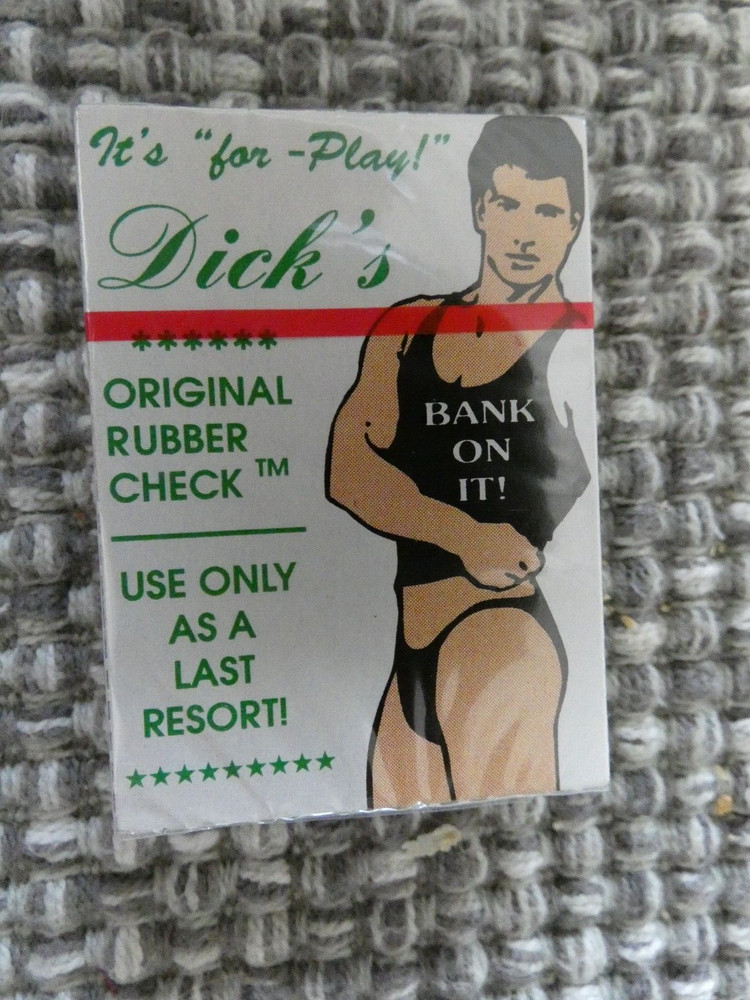 GAG NOVELTY GIFT DICKS ORIGINAL RUBBER CHECK