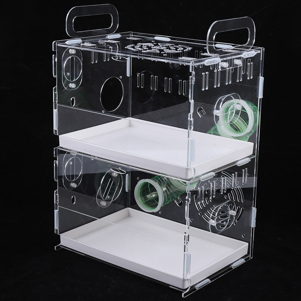 Acrylic 2 Tier Hamster Cage Habitat Clear Rodent Gerbil Mouse Mice Rat House usa